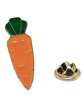 Orange Carrot Pin Badge